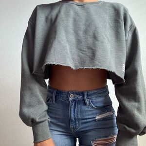 Green Cropped Sweatshirt